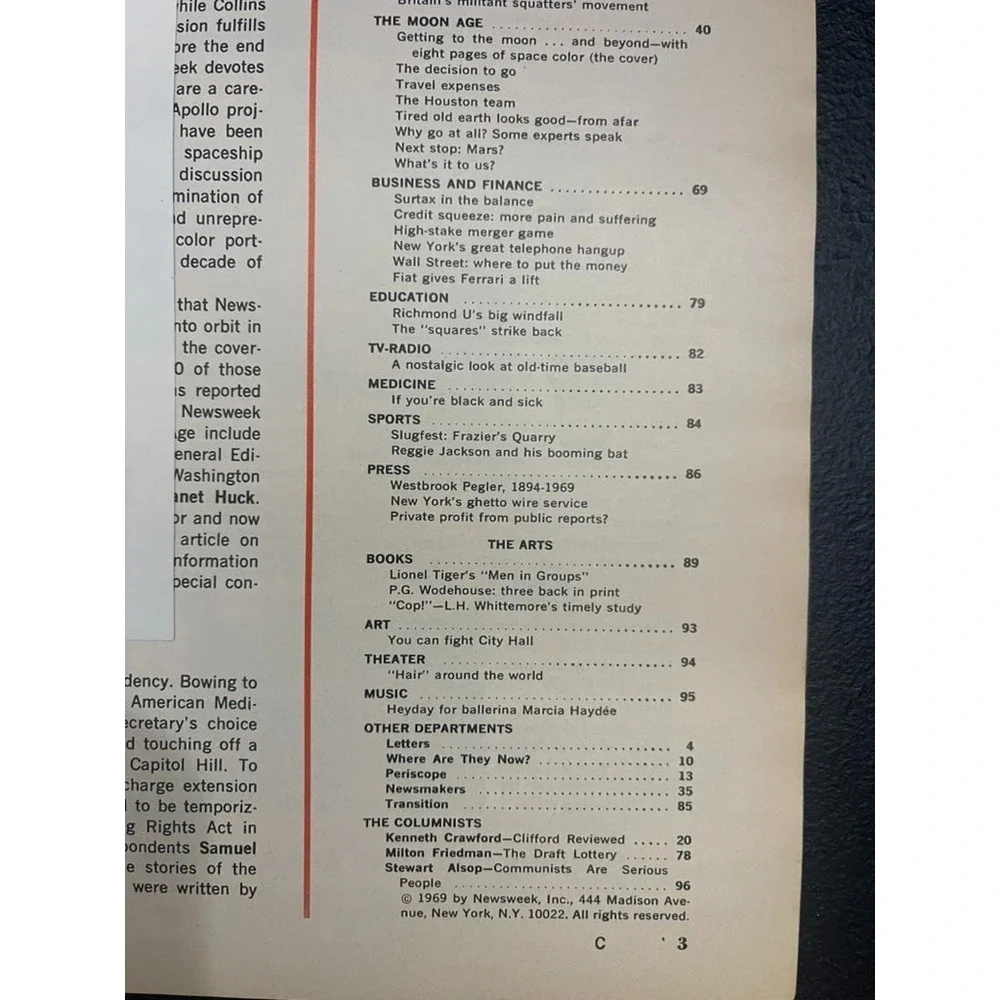 Vintage Newsweek Magazine July 7, 1969 - The Moon Age